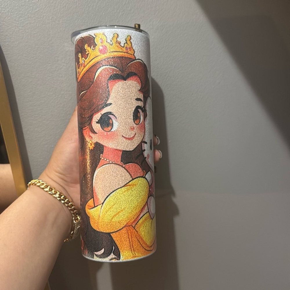 Hello kitty and beauty and the beast Tumbler 20oz